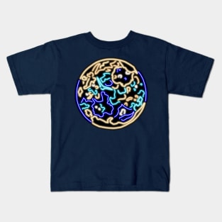 Electric Solar System Spectral Blue Neon Mercury Kids T-Shirt